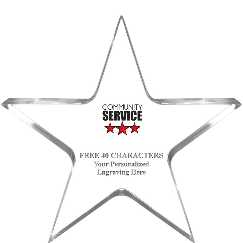 5" CLEAR STAR ACRYLIC 1" THICK