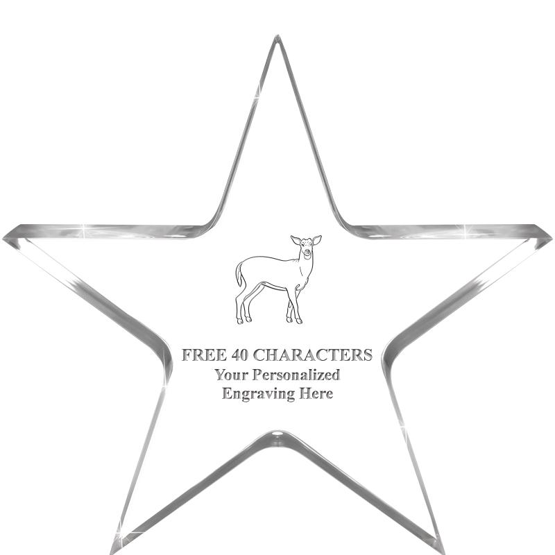 5" CLEAR STAR ACRYLIC 1" THICK