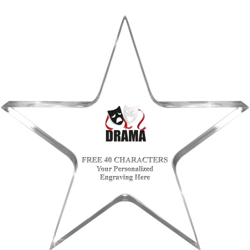 5" CLEAR STAR ACRYLIC 1" THICK