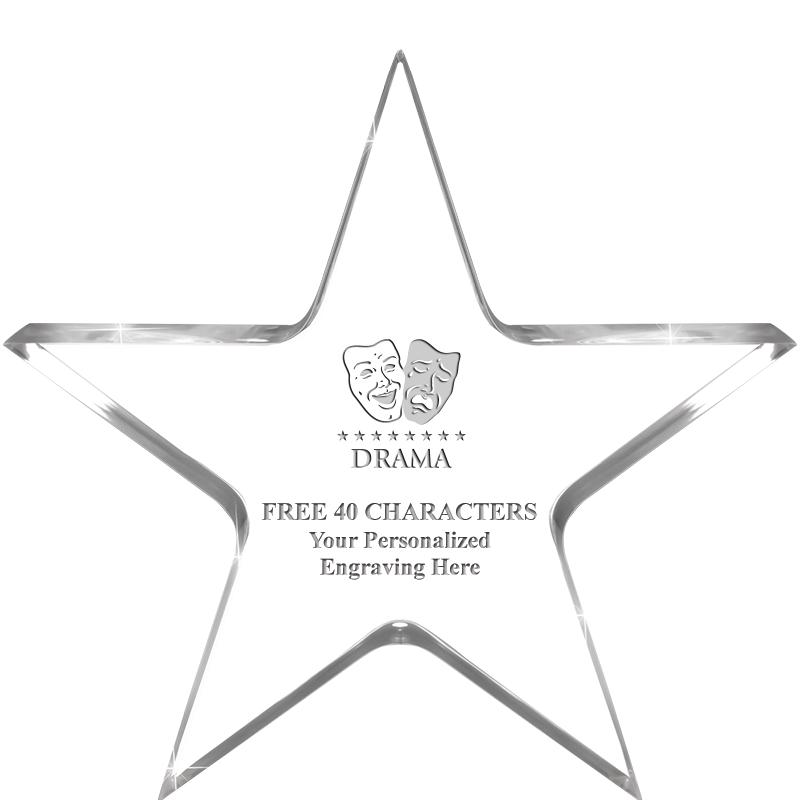 5" CLEAR STAR ACRYLIC 1" THICK