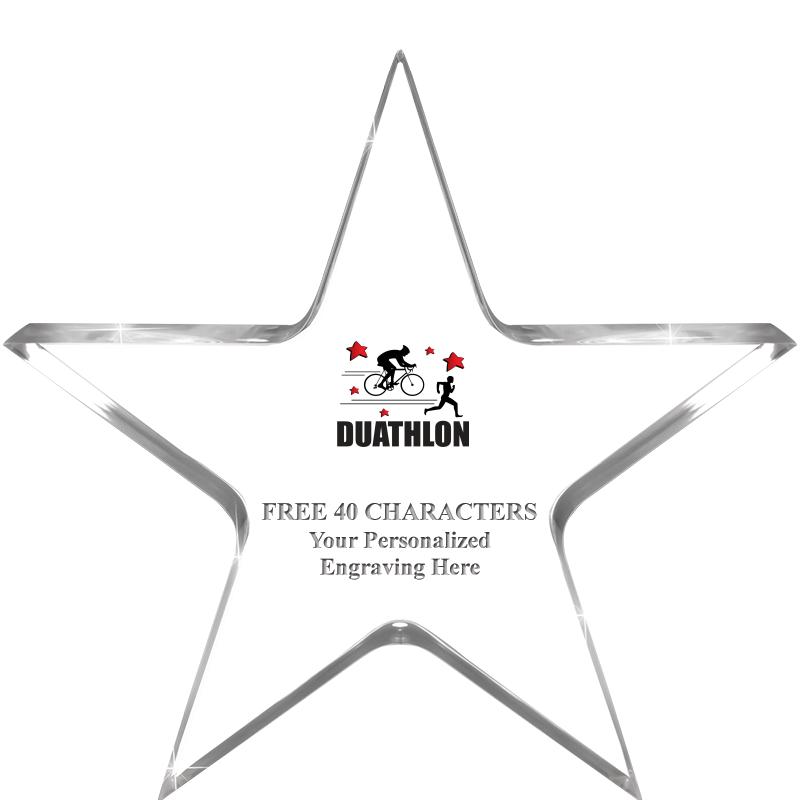 5" CLEAR STAR ACRYLIC 1" THICK