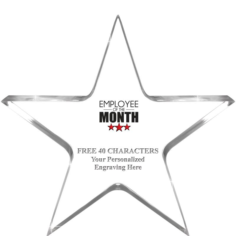 5" CLEAR STAR ACRYLIC 1" THICK