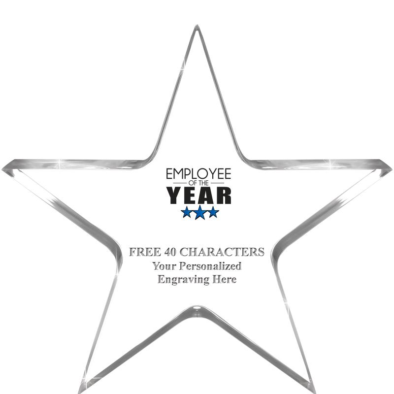 5" CLEAR STAR ACRYLIC 1" THICK