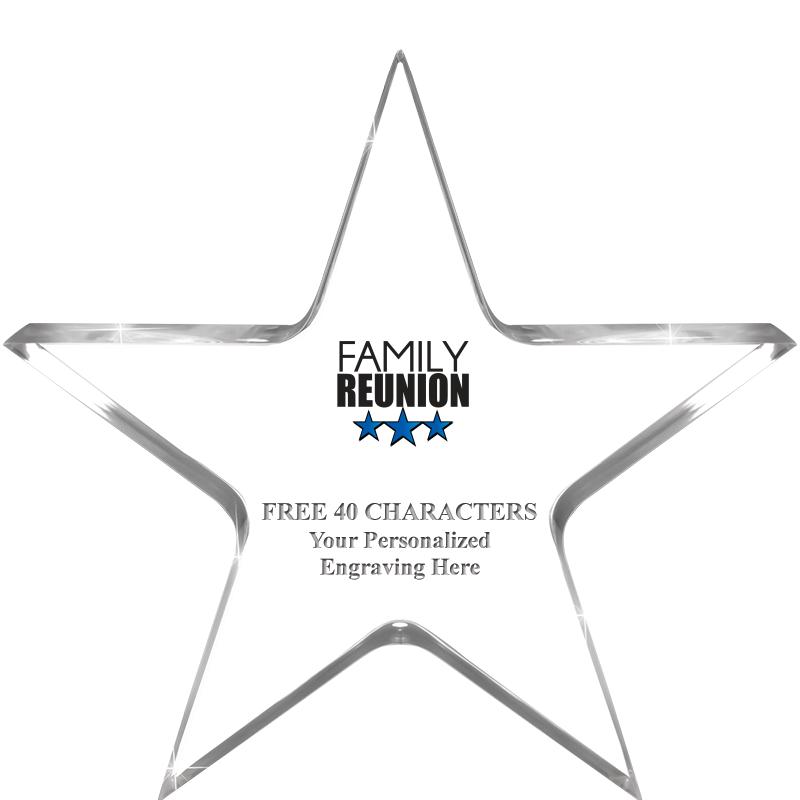 5" CLEAR STAR ACRYLIC 1" THICK