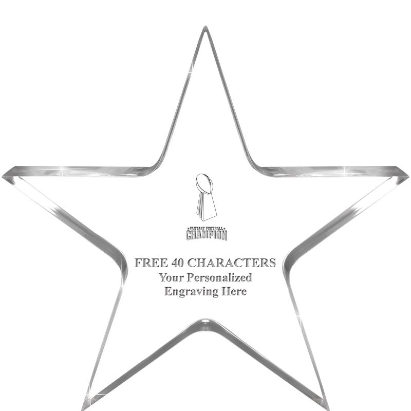 5" CLEAR STAR ACRYLIC 1" THICK