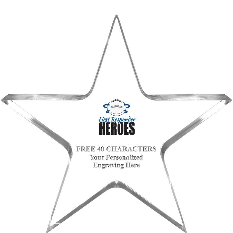 5" CLEAR STAR ACRYLIC 1" THICK