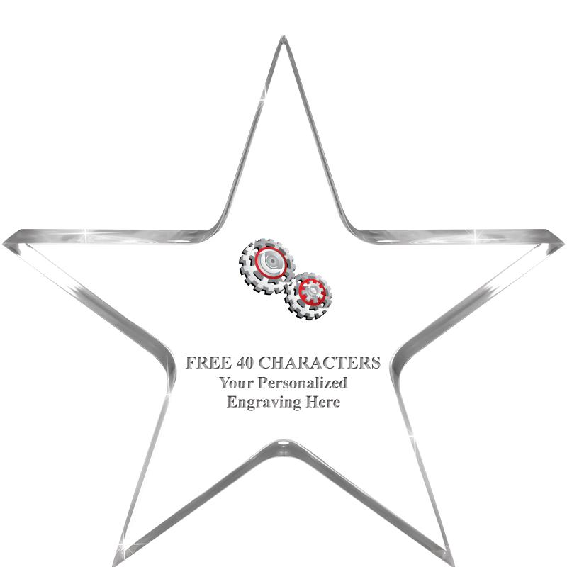 5" CLEAR STAR ACRYLIC 1" THICK