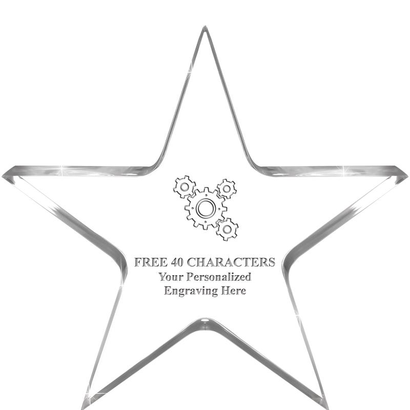 5" CLEAR STAR ACRYLIC 1" THICK