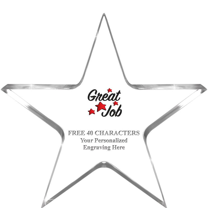 5" CLEAR STAR ACRYLIC 1" THICK