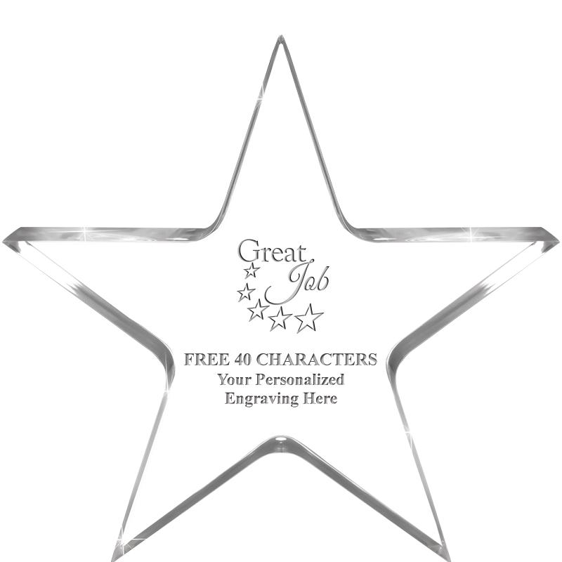 5" CLEAR STAR ACRYLIC 1" THICK