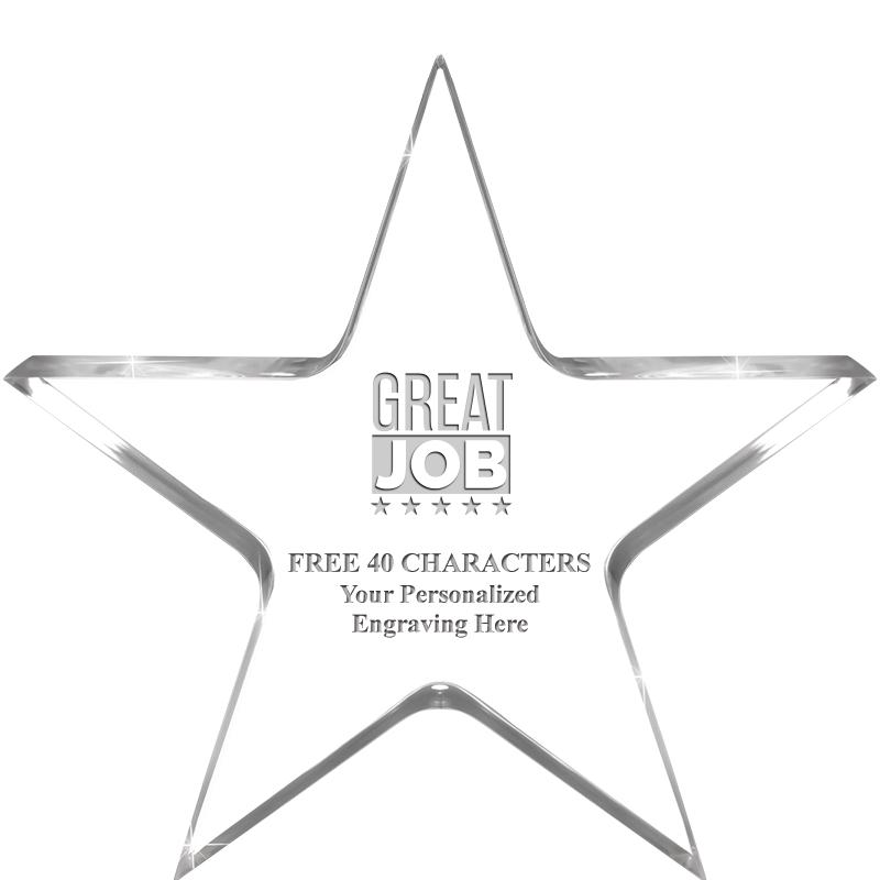 5" CLEAR STAR ACRYLIC 1" THICK