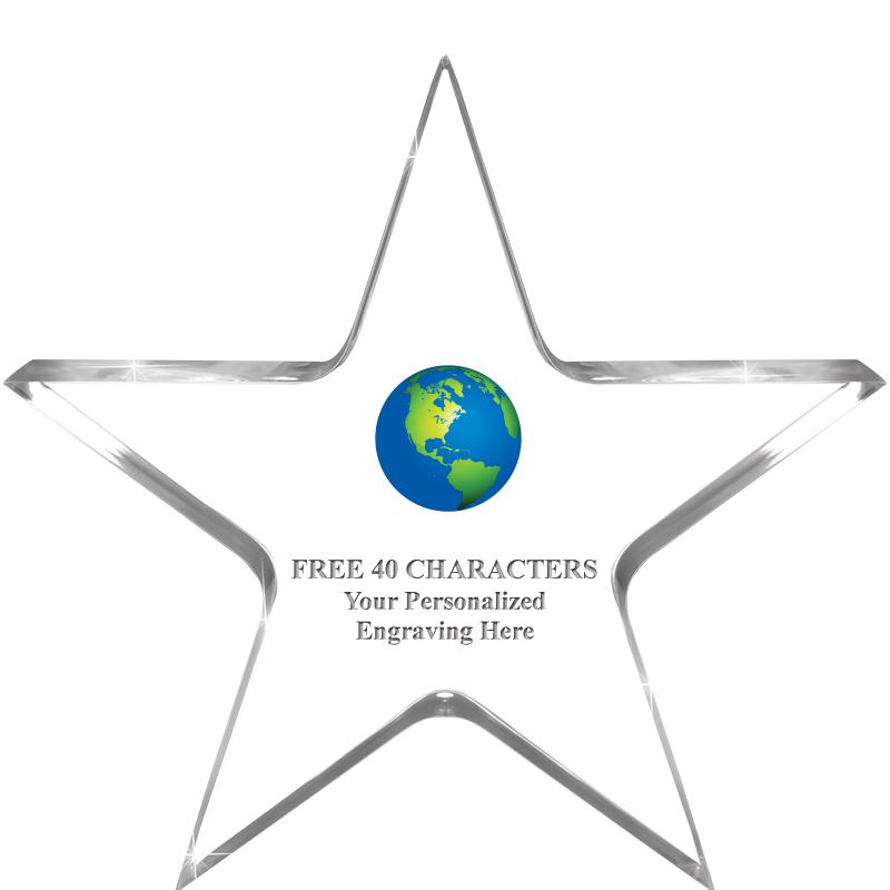 5" CLEAR STAR ACRYLIC 1" THICK