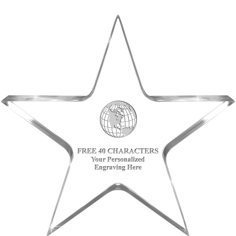 5" CLEAR STAR ACRYLIC 1" THICK