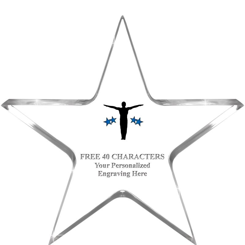 5" CLEAR STAR ACRYLIC 1" THICK