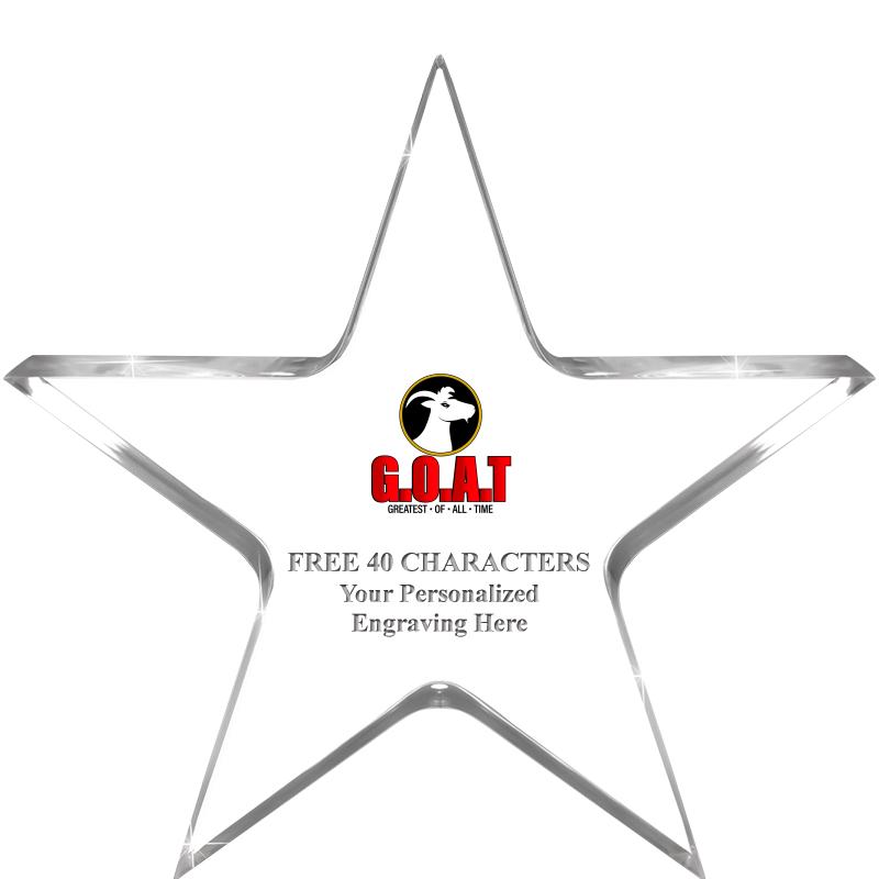 5" CLEAR STAR ACRYLIC 1" THICK