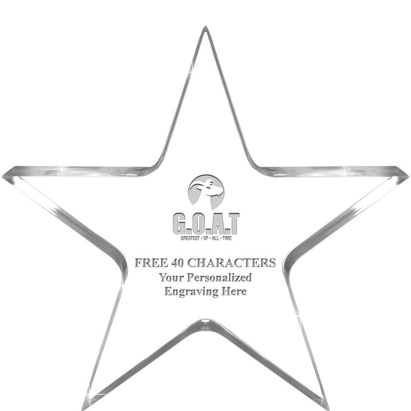 5" CLEAR STAR ACRYLIC 1" THICK