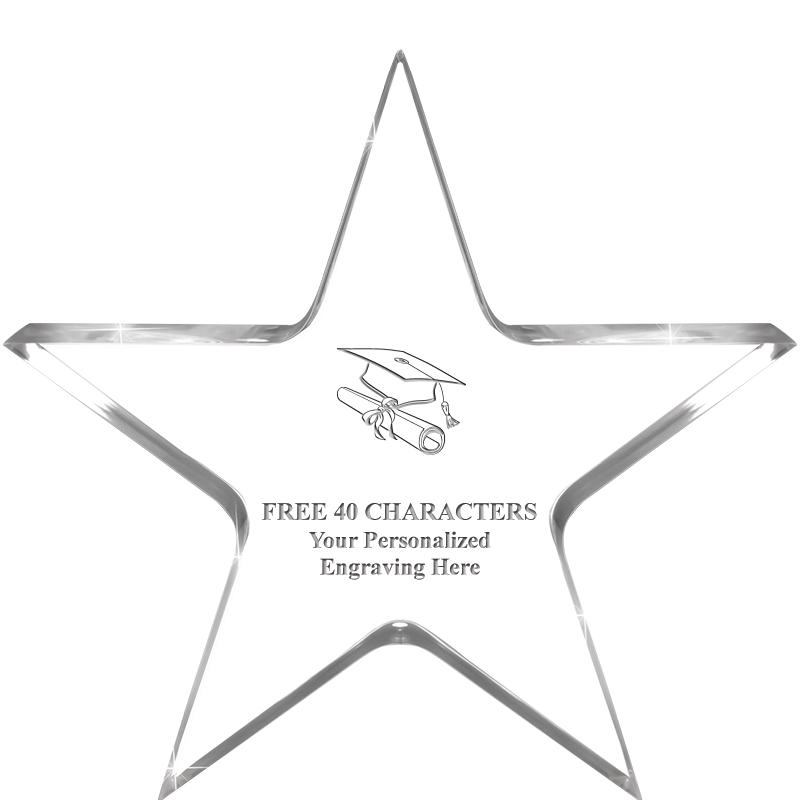 5" CLEAR STAR ACRYLIC 1" THICK