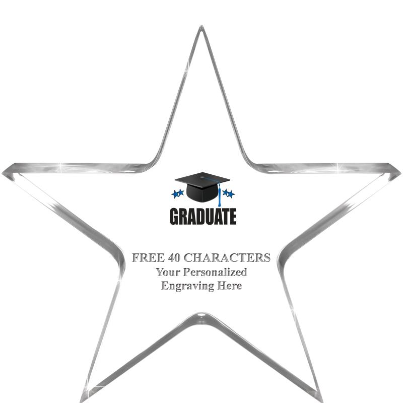 5" CLEAR STAR ACRYLIC 1" THICK