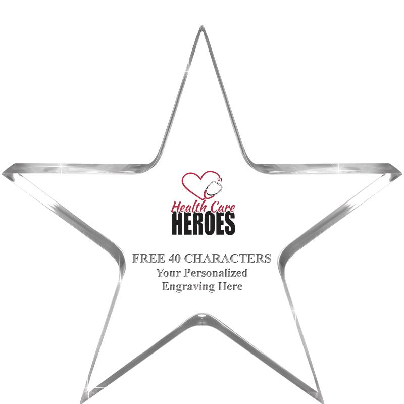 5" CLEAR STAR ACRYLIC 1" THICK