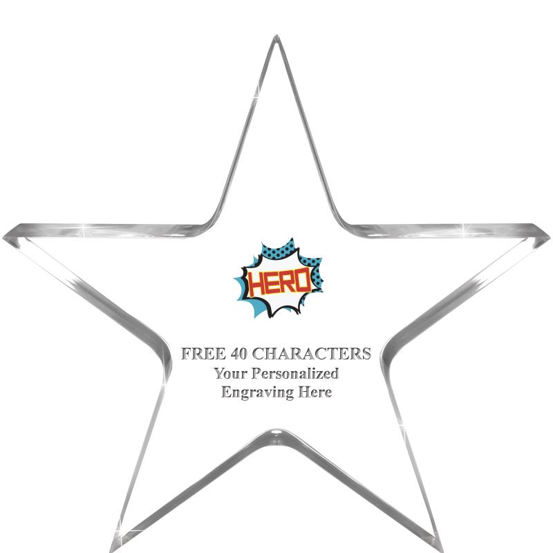 5" CLEAR STAR ACRYLIC 1" THICK