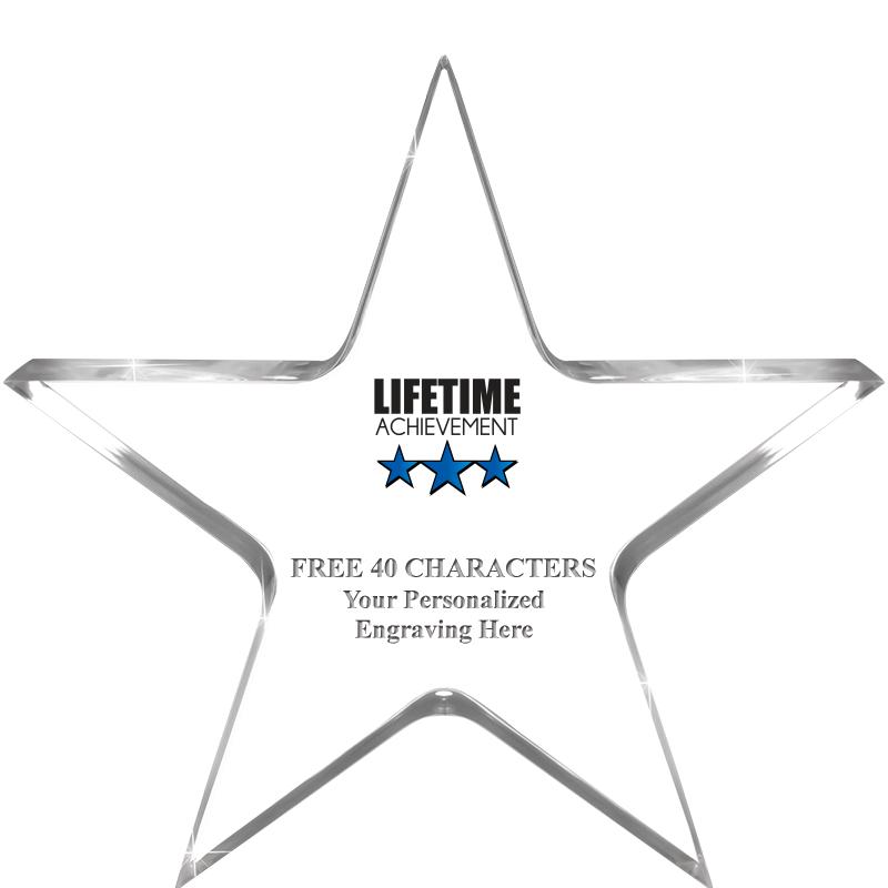 5" CLEAR STAR ACRYLIC 1" THICK