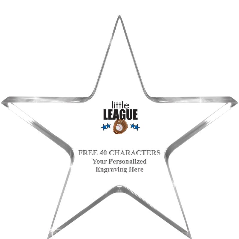 5" CLEAR STAR ACRYLIC 1" THICK