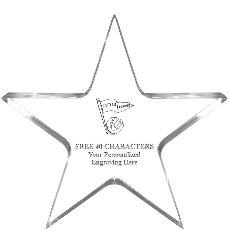 5" CLEAR STAR ACRYLIC 1" THICK
