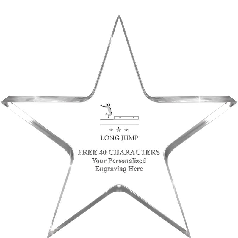 5" CLEAR STAR ACRYLIC 1" THICK