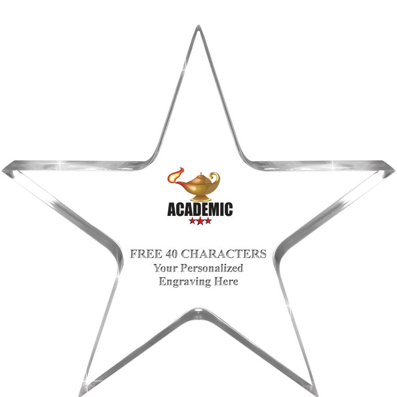 5" CLEAR STAR ACRYLIC 1" THICK