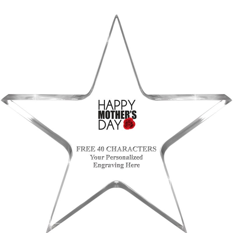 5" CLEAR STAR ACRYLIC 1" THICK