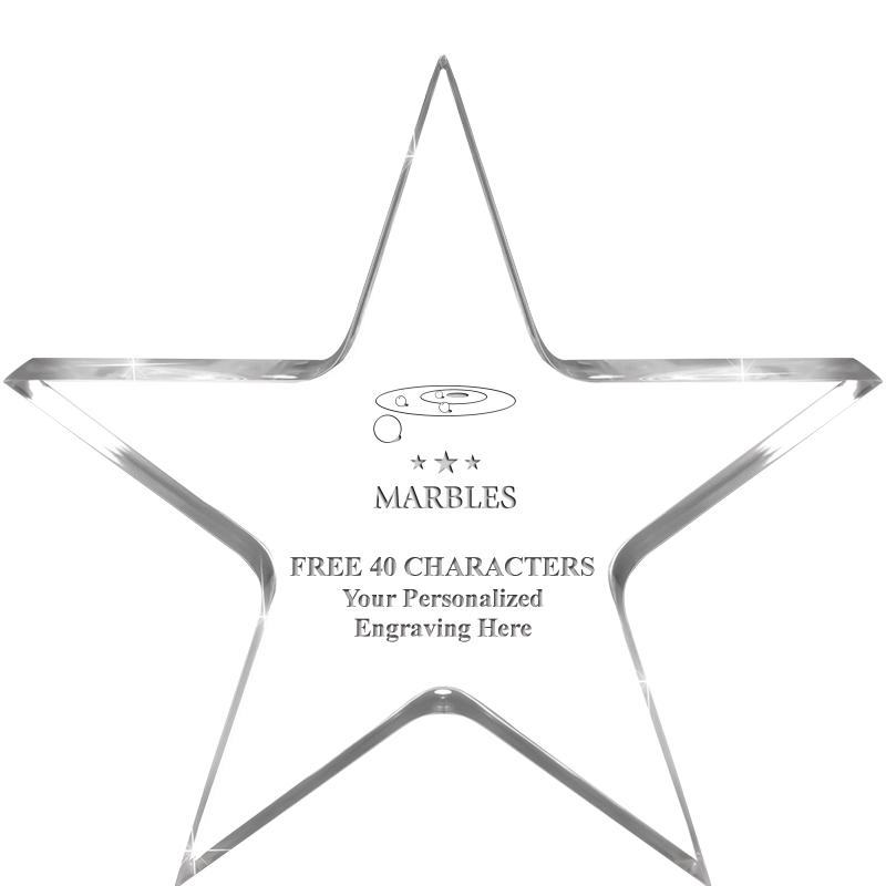 5" CLEAR STAR ACRYLIC 1" THICK