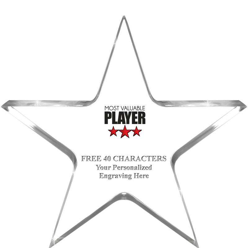 5" CLEAR STAR ACRYLIC 1" THICK