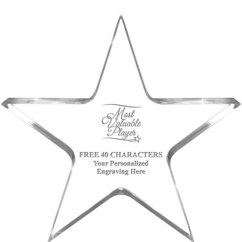 5" CLEAR STAR ACRYLIC 1" THICK