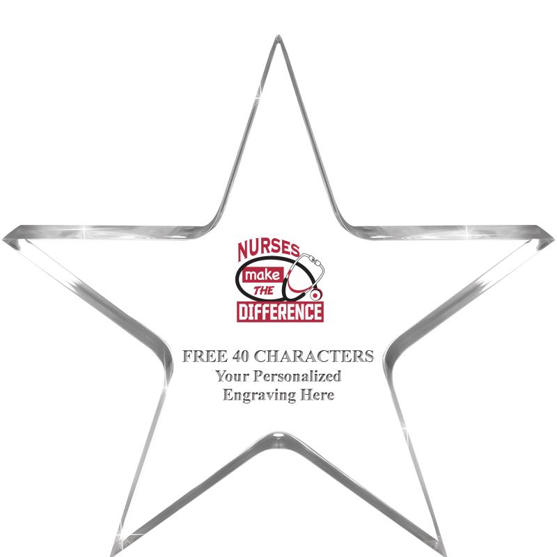 5" CLEAR STAR ACRYLIC 1" THICK