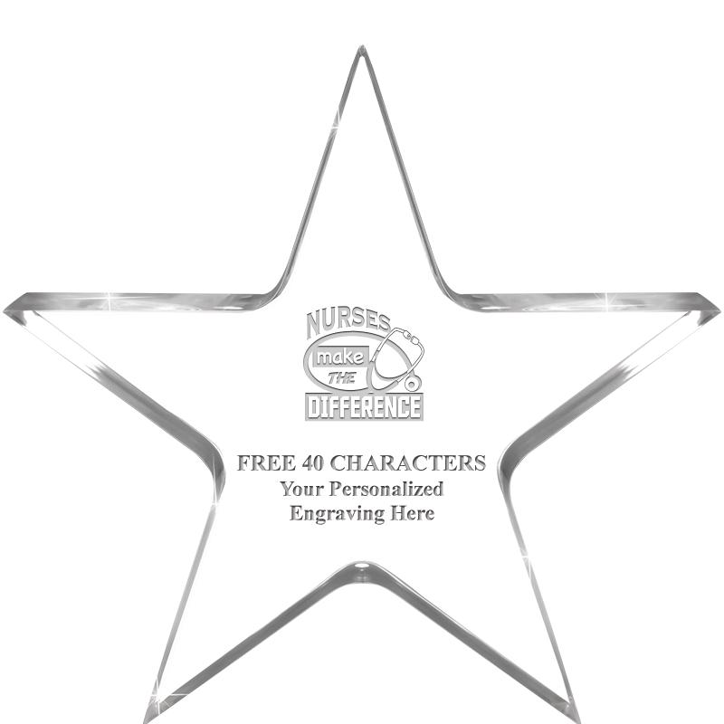 5" CLEAR STAR ACRYLIC 1" THICK