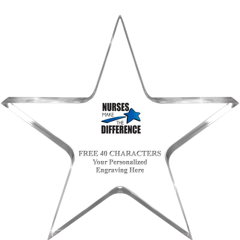 5" CLEAR STAR ACRYLIC 1" THICK