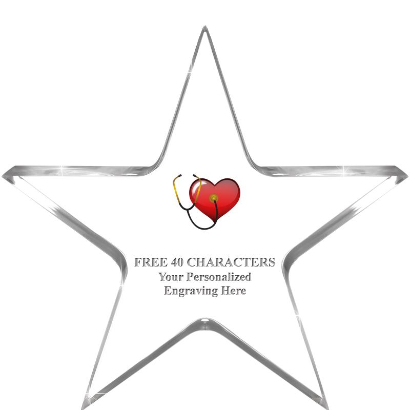 5" CLEAR STAR ACRYLIC 1" THICK