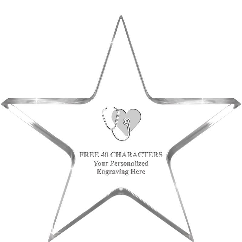 5" CLEAR STAR ACRYLIC 1" THICK