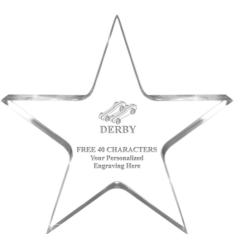 5" CLEAR STAR ACRYLIC 1" THICK