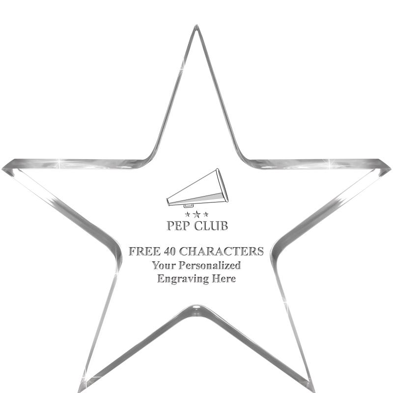 5" CLEAR STAR ACRYLIC 1" THICK