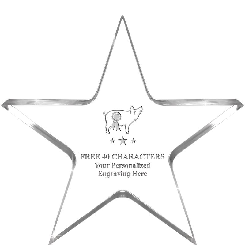 5" CLEAR STAR ACRYLIC 1" THICK