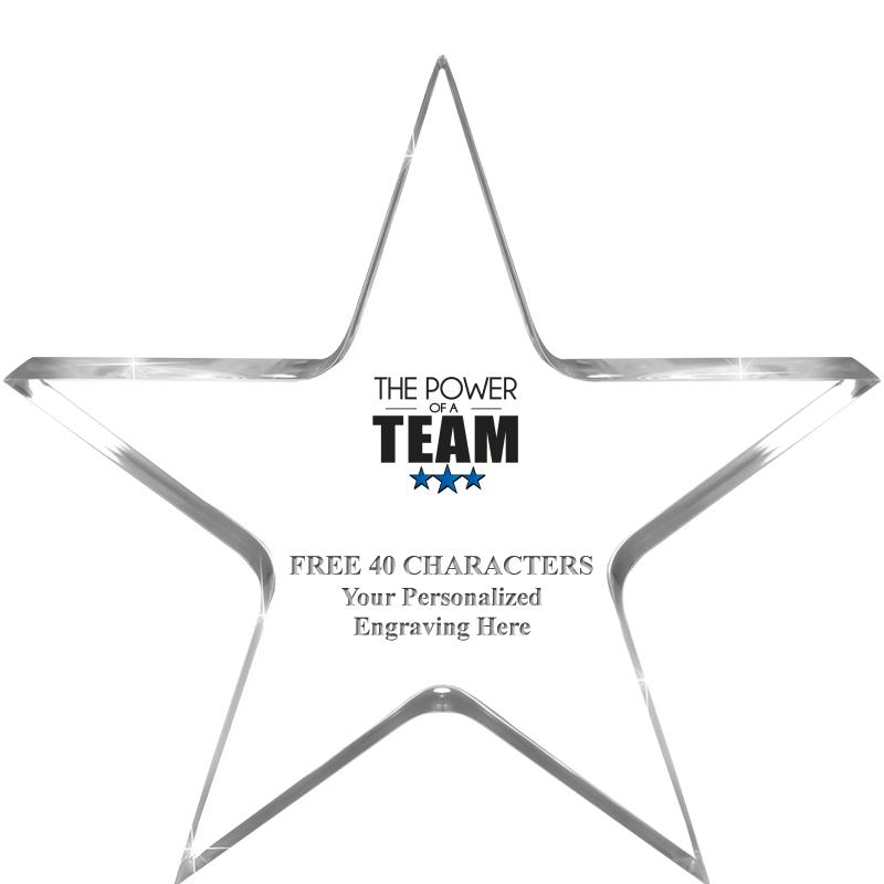 5" CLEAR STAR ACRYLIC 1" THICK