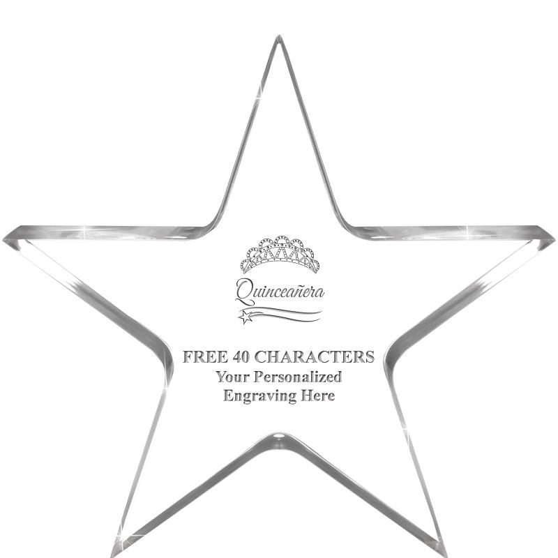 5" CLEAR STAR ACRYLIC 1" THICK