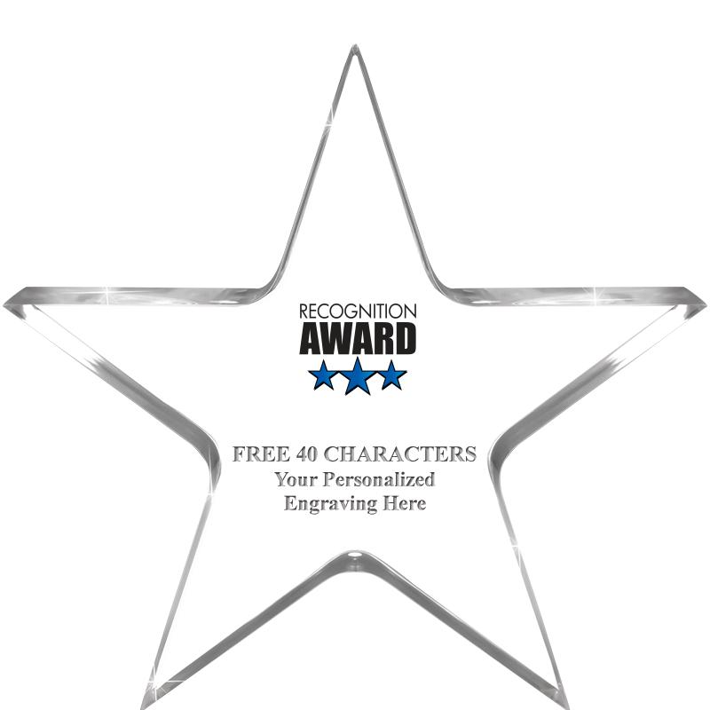 5" CLEAR STAR ACRYLIC 1" THICK