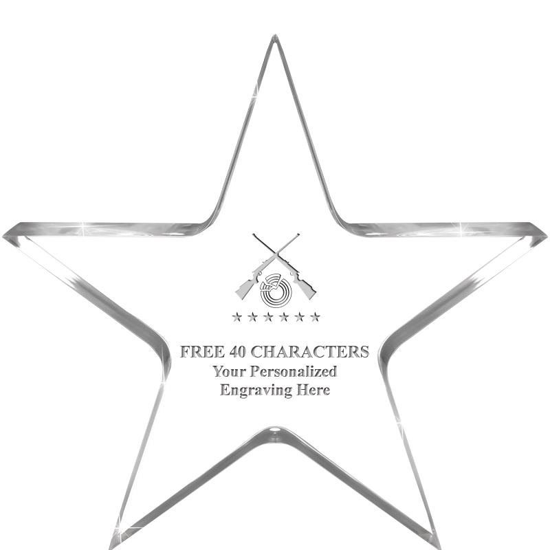 5" CLEAR STAR ACRYLIC 1" THICK