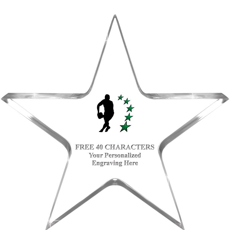 5" CLEAR STAR ACRYLIC 1" THICK