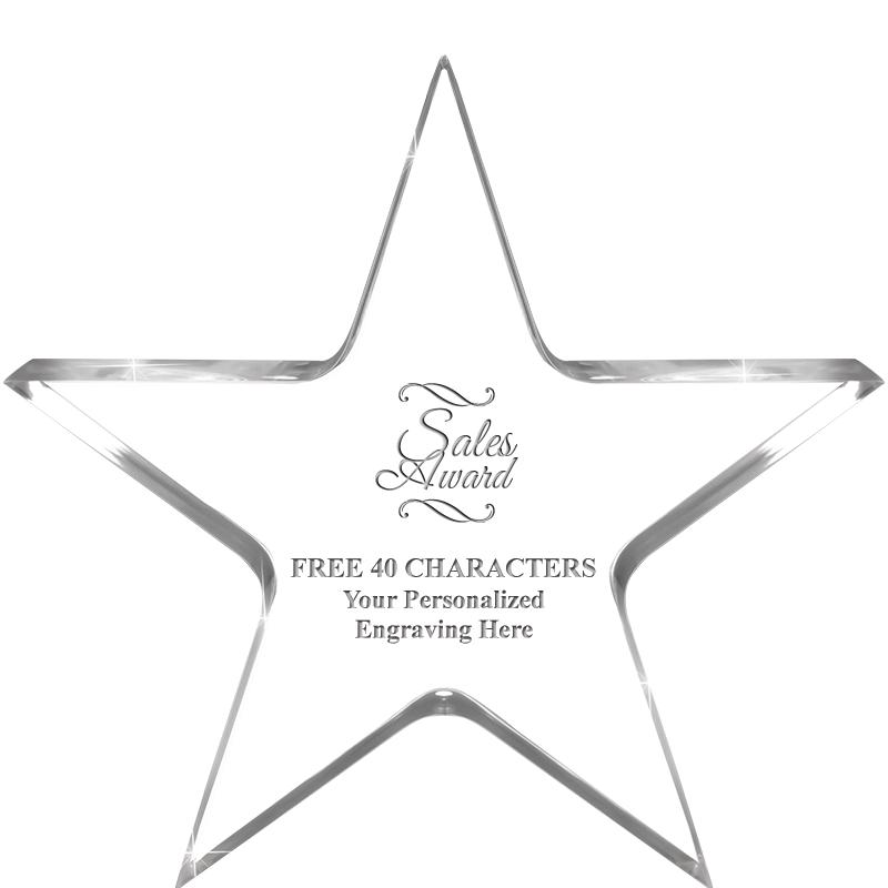 5" CLEAR STAR ACRYLIC 1" THICK