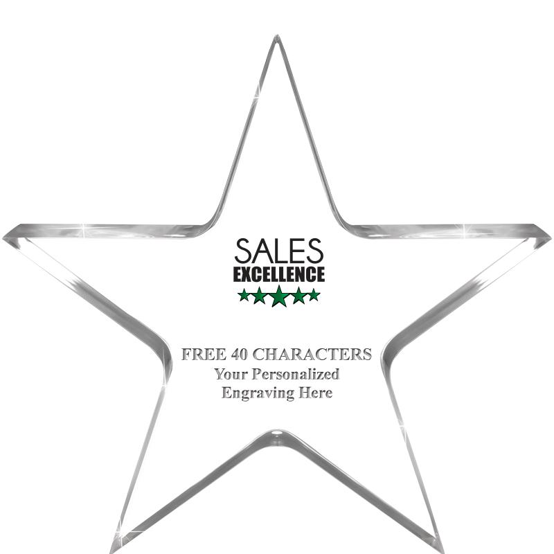 5" CLEAR STAR ACRYLIC 1" THICK