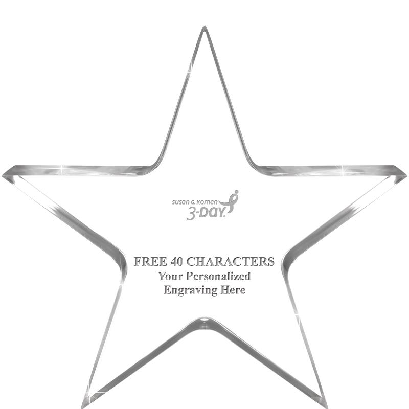 5" CLEAR STAR ACRYLIC 1" THICK