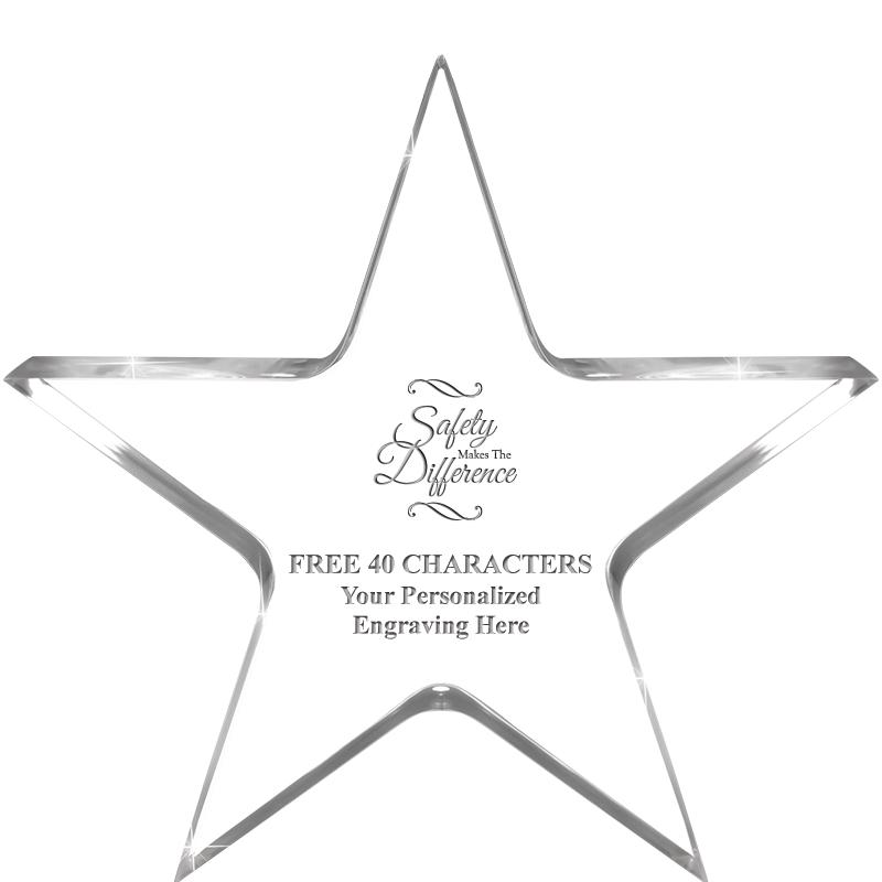 5" CLEAR STAR ACRYLIC 1" THICK